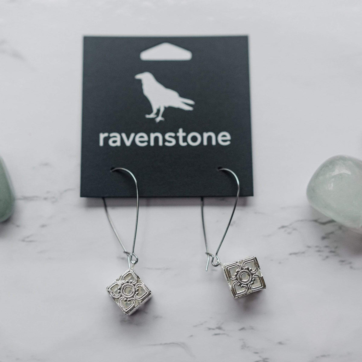 ravenstone The Silver Cube Earrings