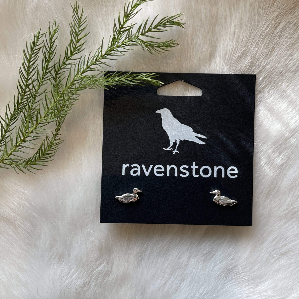 Ravenstone The Silver Duck Stud Earrings