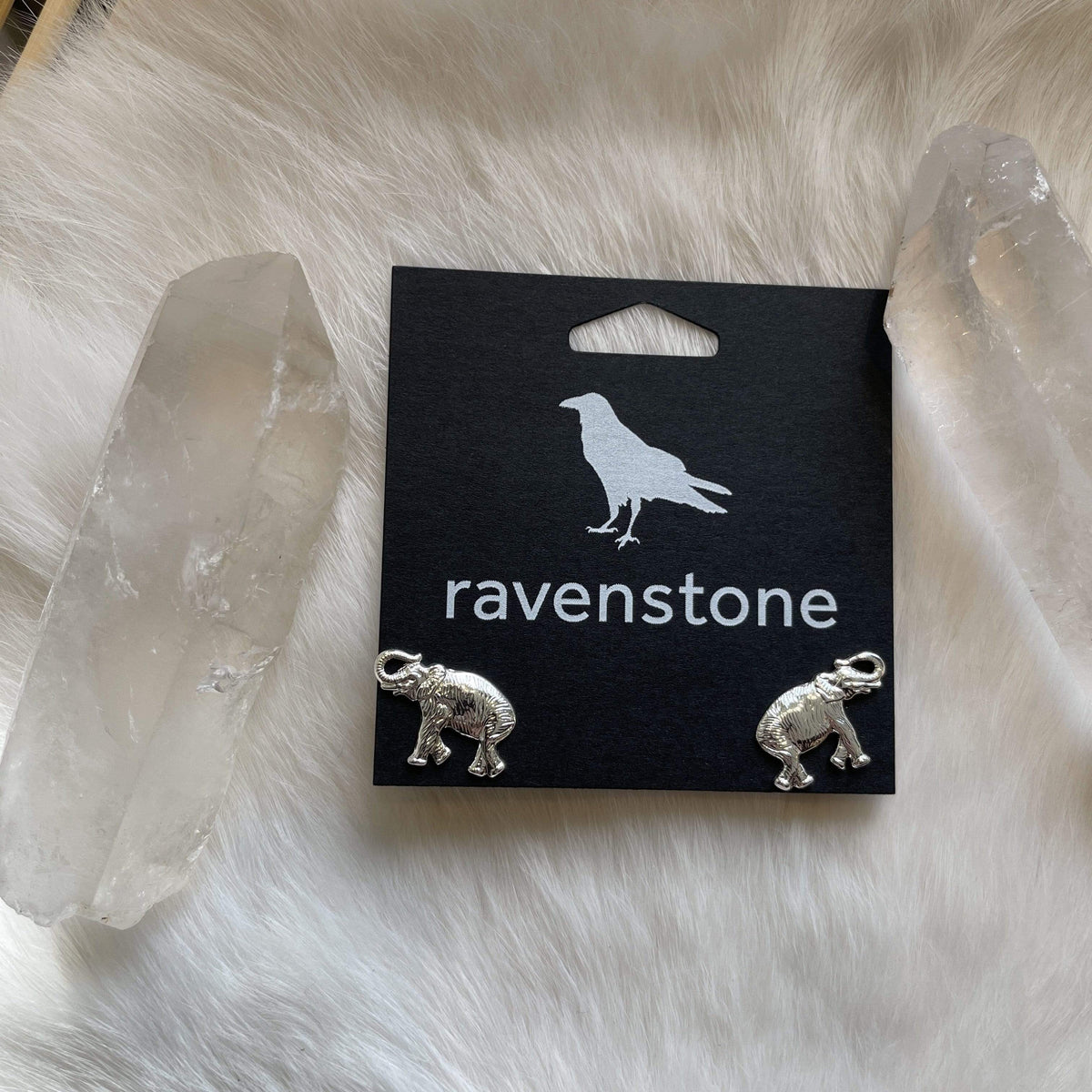 Ravenstone The Silver Elephant Stud Earrings