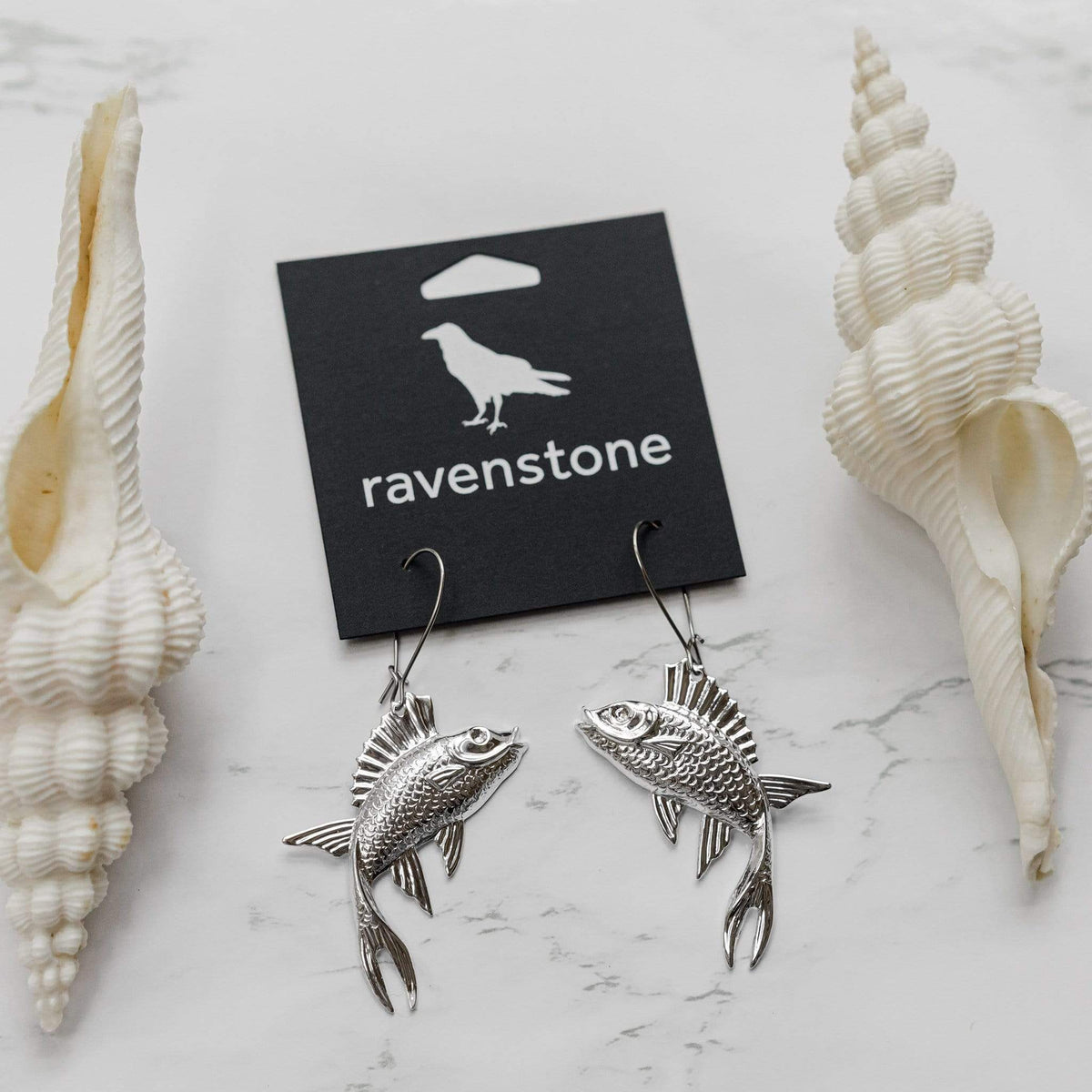 ravenstone The Silver Fish Earrings