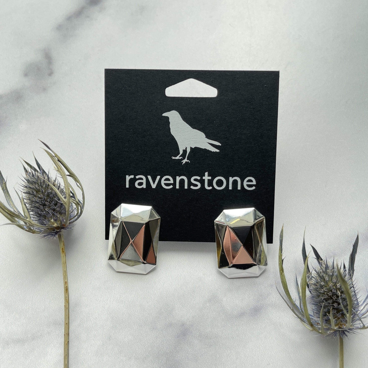 ravenstone The Silver Gem Stud Earrings
