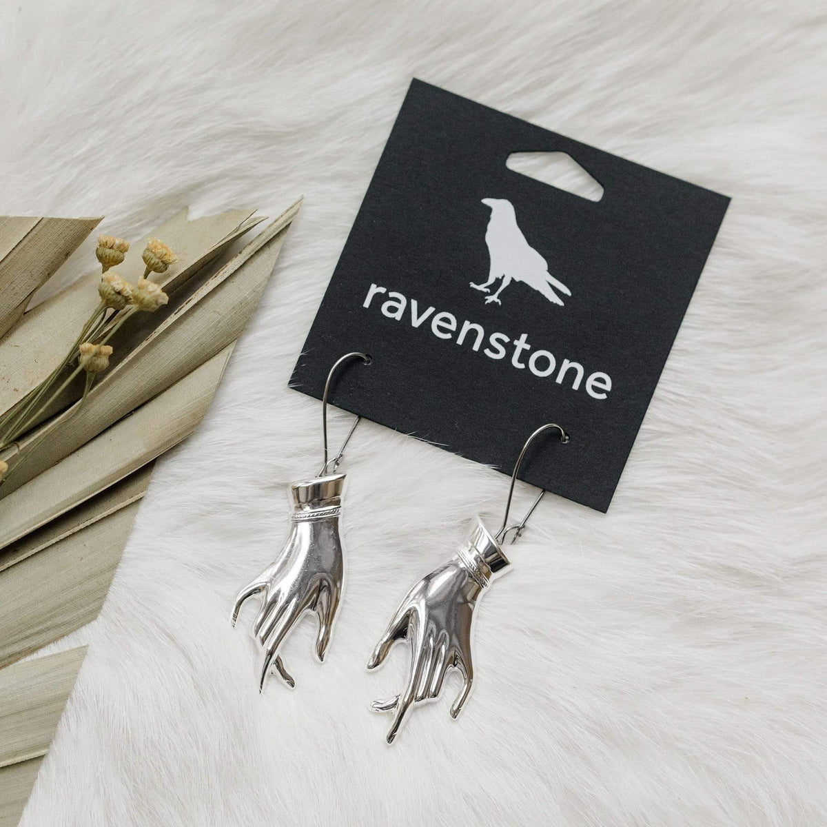 ravenstone The Silver Hand Earrings