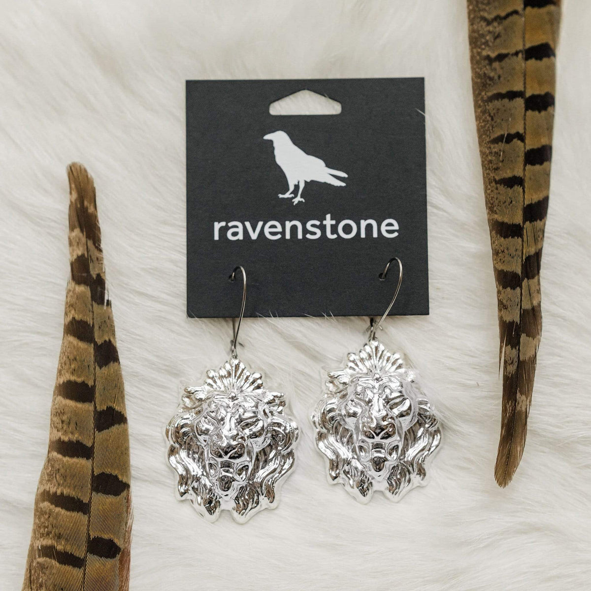 ravenstone The Silver Lion Earrings
