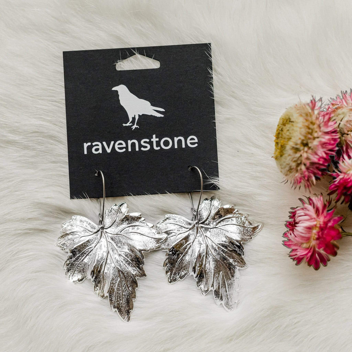 ravenstone The Silver Maple Leaf Earrings