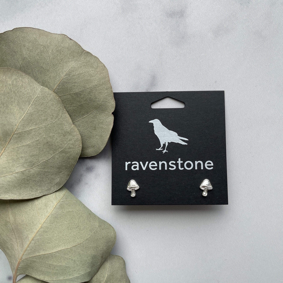Ravenstone The Silver Mushroom Stud Earrings