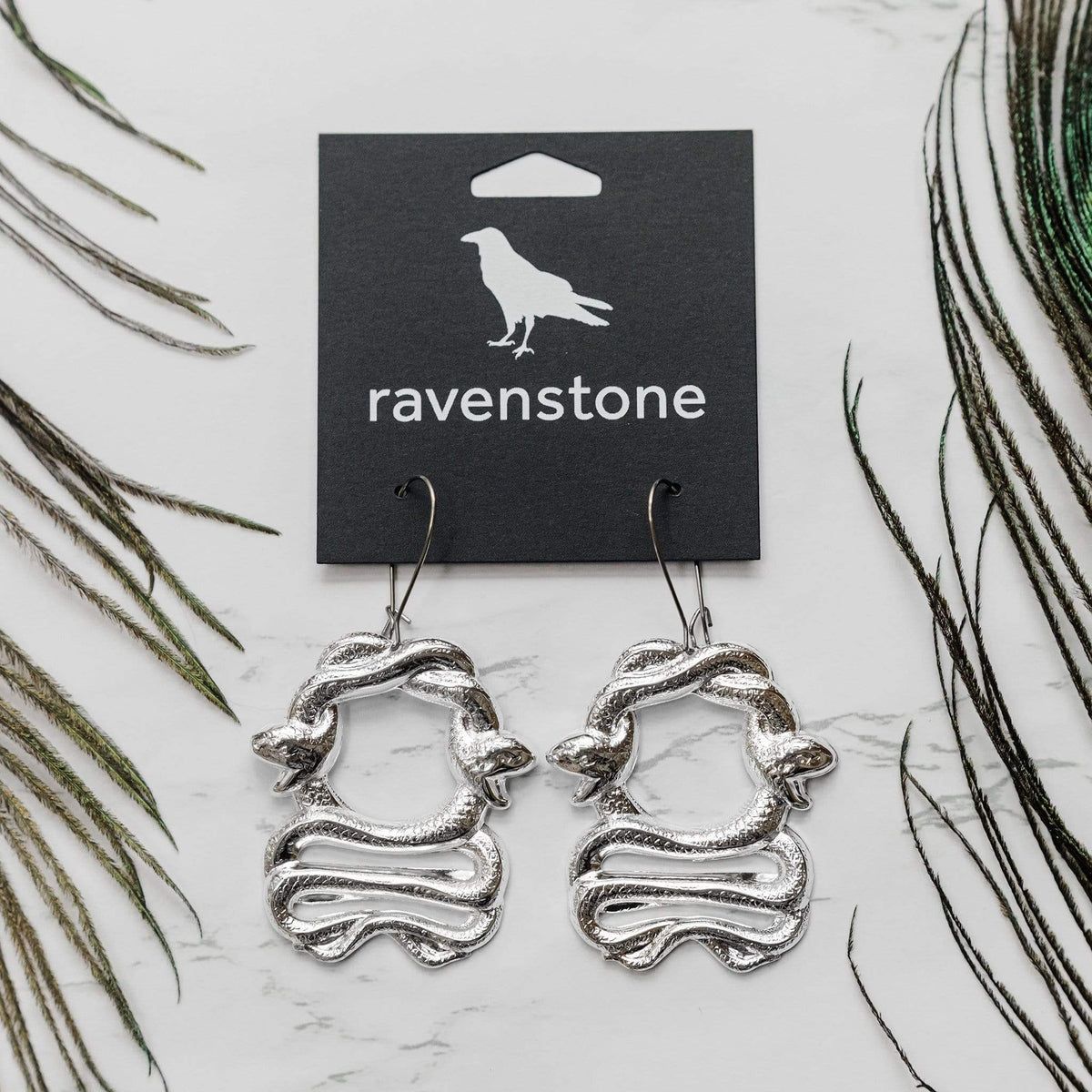 ravenstone The Silver Serpent Earrings