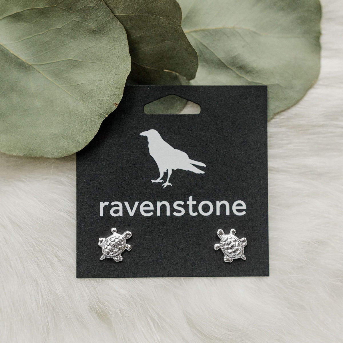 ravenstone The Silver Turtle Stud Earrings