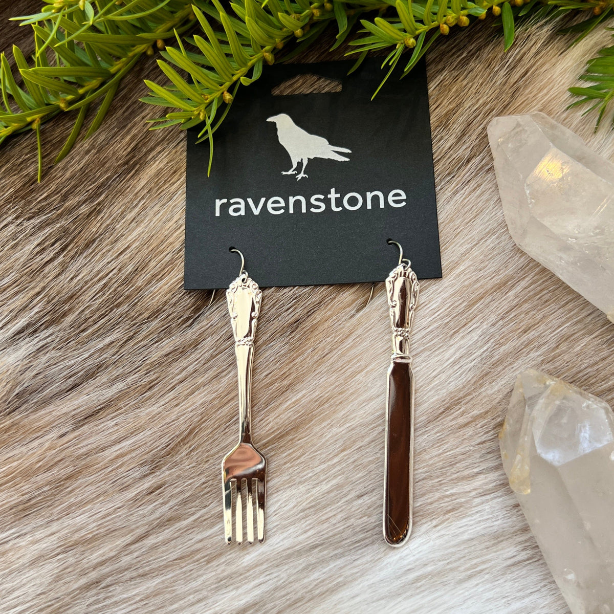 Ravenstone The Silver Utensil Earrings