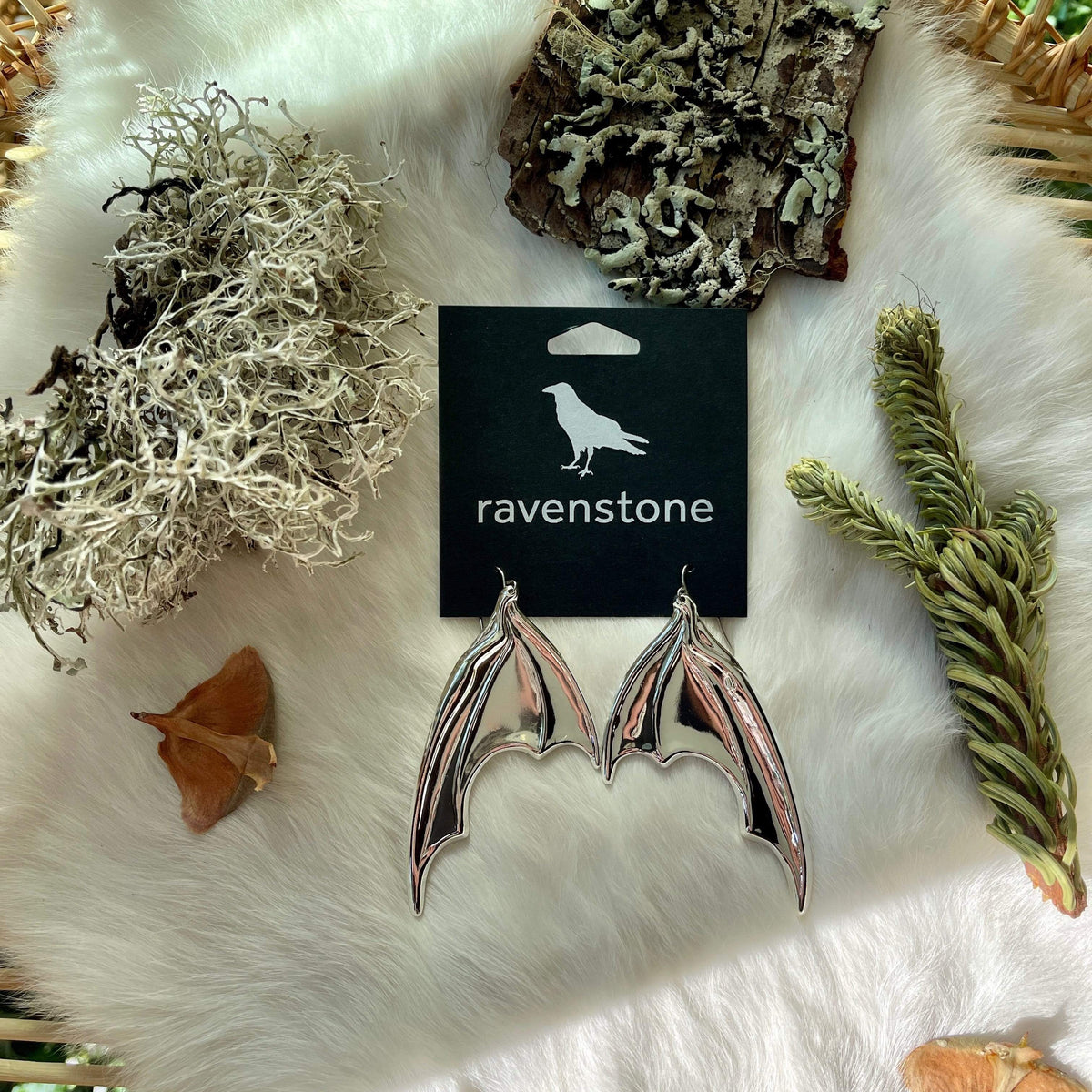 Ravenstone The Silver Wing Earrings