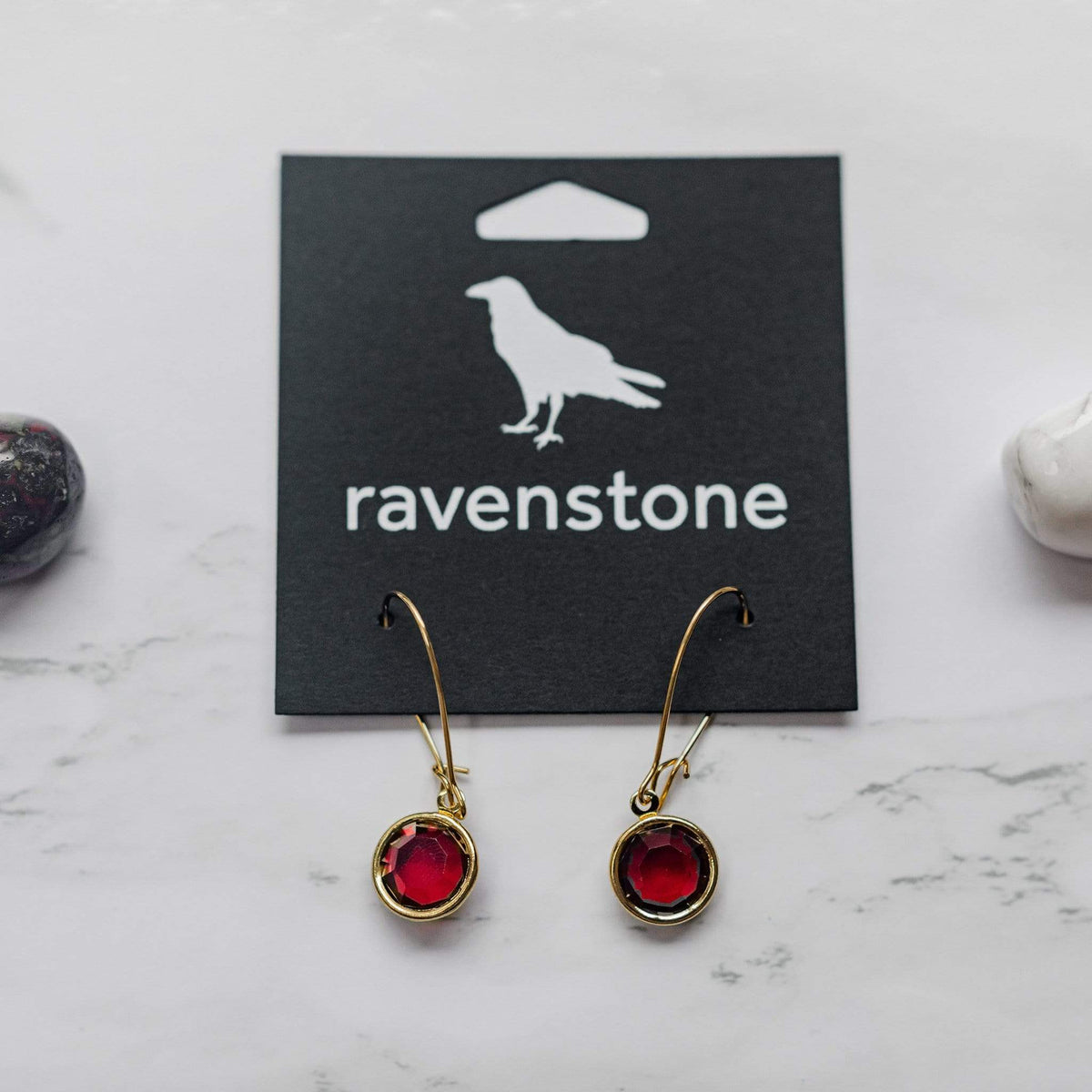 Ravenstone The Vintage Red Gem Earrings