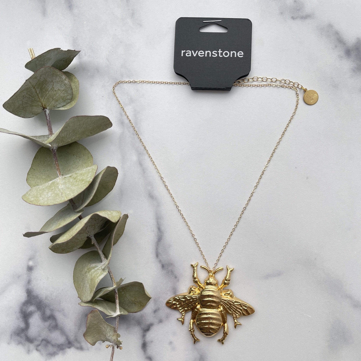 Ravenstone The Big F&#39;ing Golden Bee Necklace