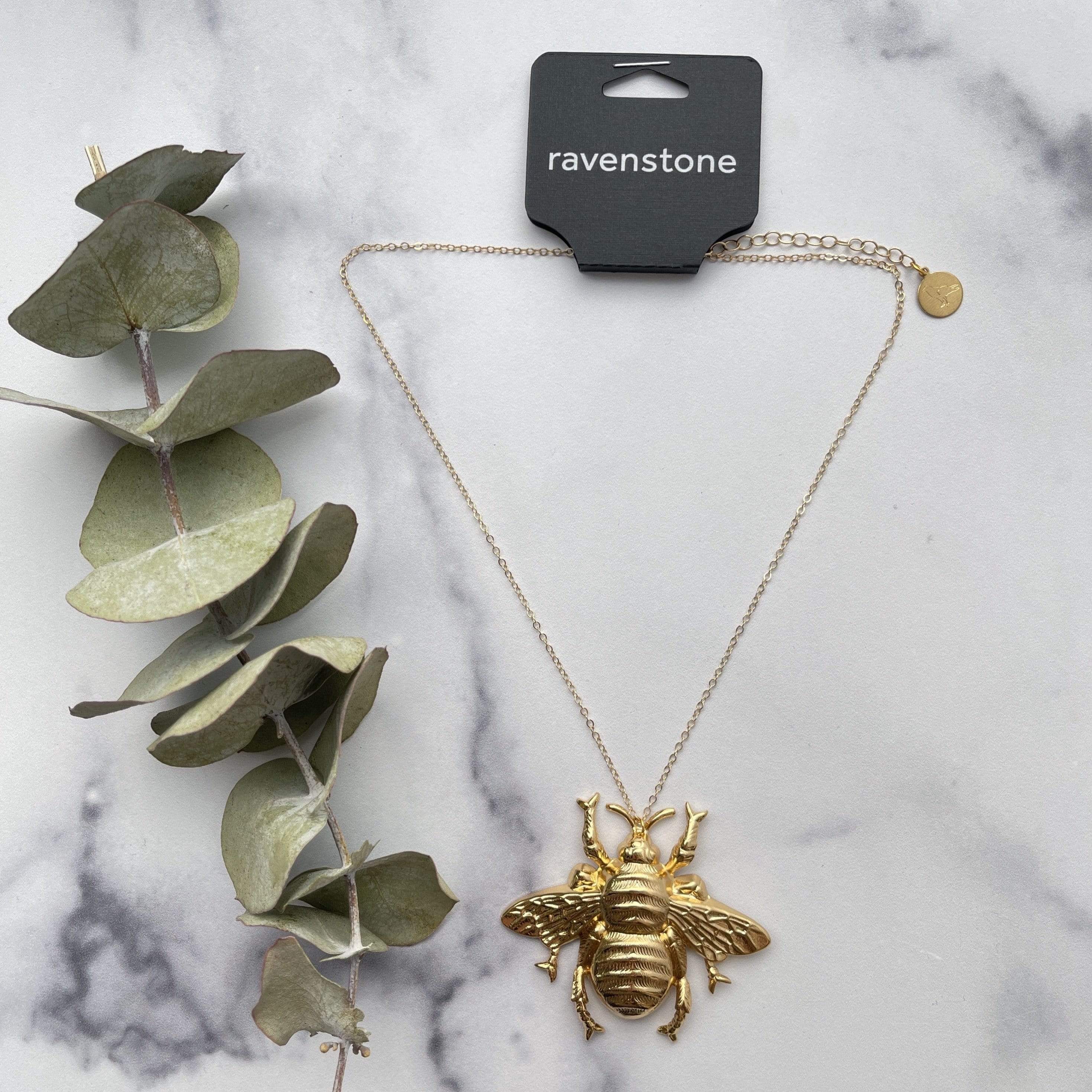 Dainty Striped Bumble Bee Necklace - Frost Couture