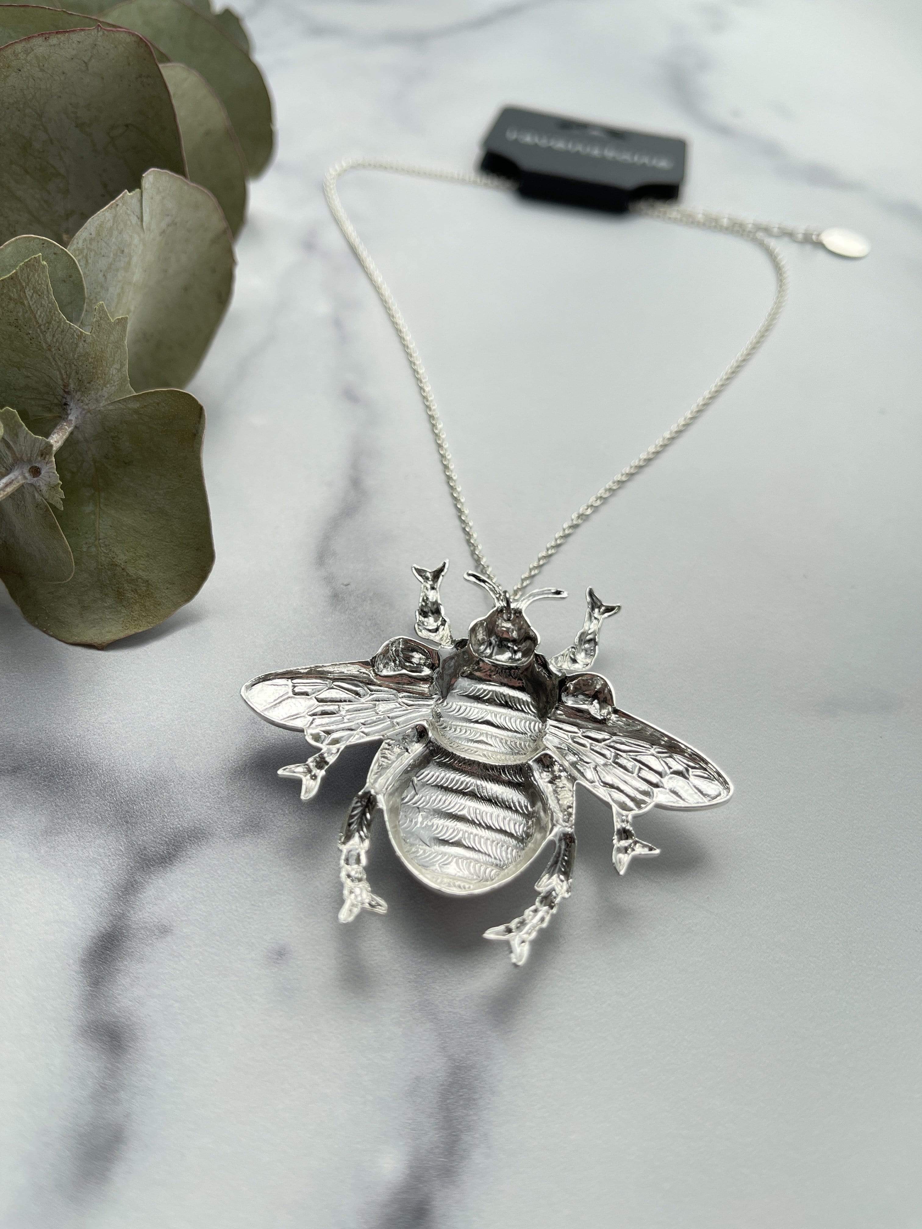 Silver Gemstone Bee Penant With Amethyst | Rachel Whitehead Jewellery