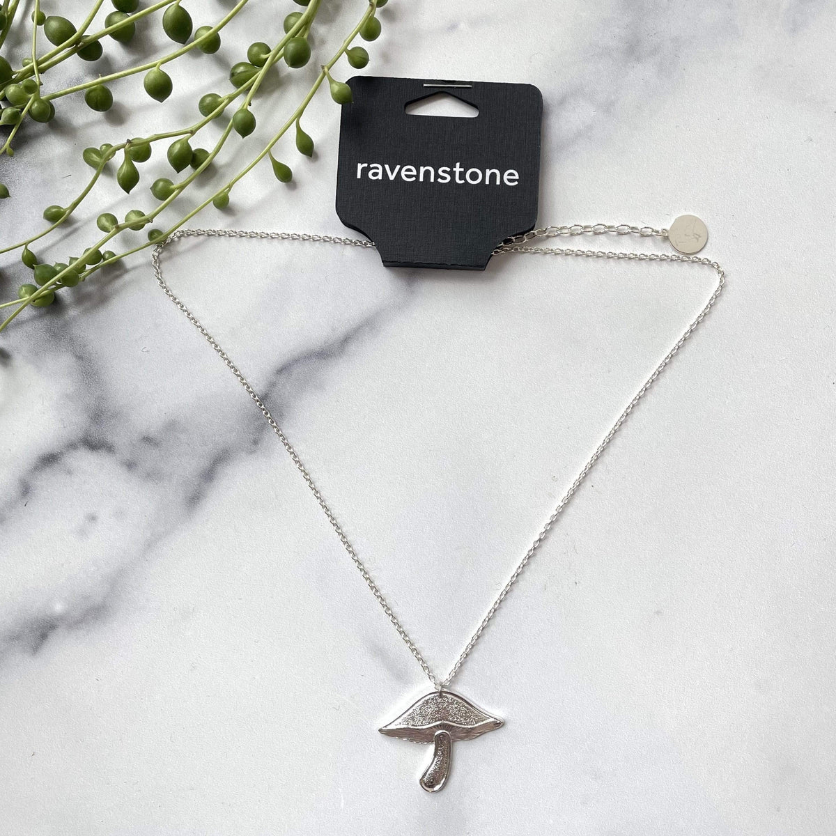 ravenstone The Silver Shiitake Mushroom Necklace