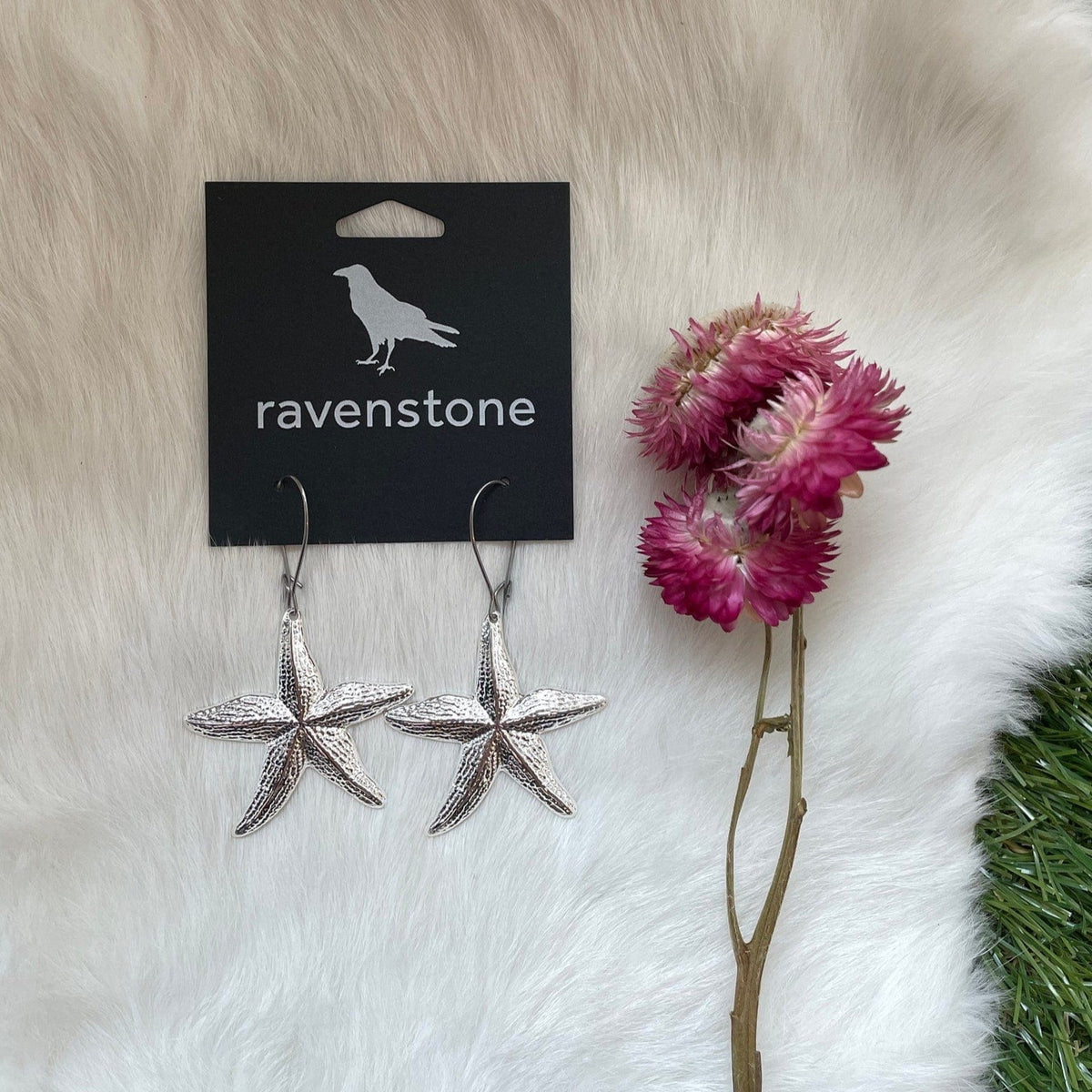 Ravenstone The Silver Starfish Earrings