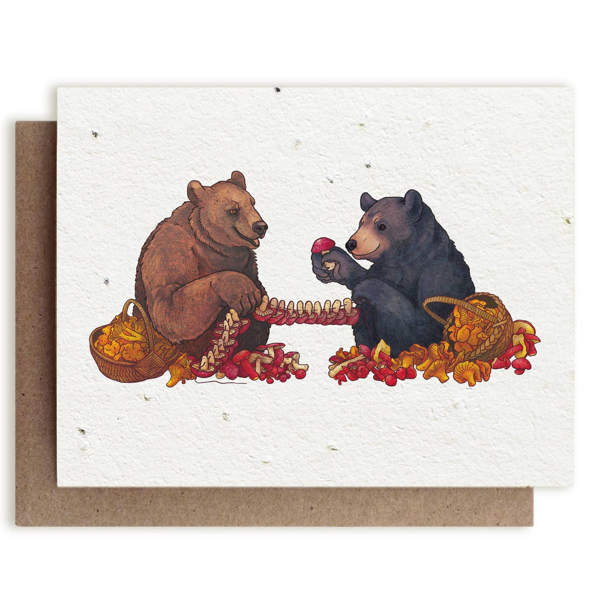 The Bower Studio Bears and Mushrooms Plantable Herb Card