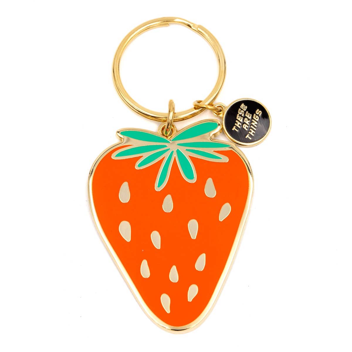 These are Things Strawberry Enamel Keychain